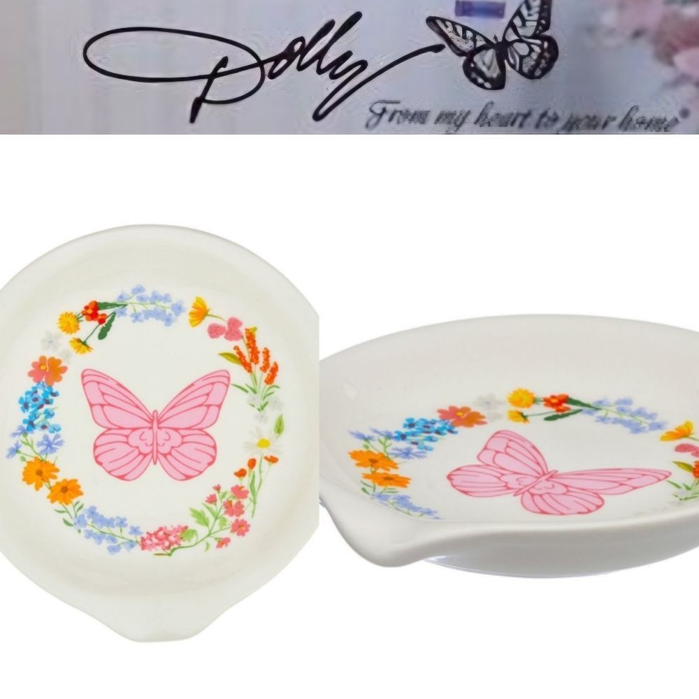 Dolly Parton Floral Butterfly Spoon Rest- Multi